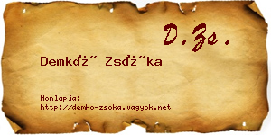 Demkó Zsóka névjegykártya