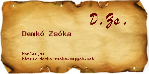 Demkó Zsóka névjegykártya